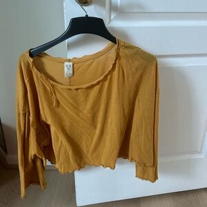 We The Free Mustard Cropped Blouse
